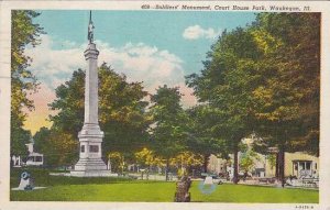 Illinois Waukegan Soldiers Monument Curt House Park 1944