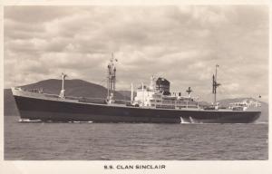 SS Clan Sinclair Scottish Scotland Line Ship Plain Back Postcard Photo