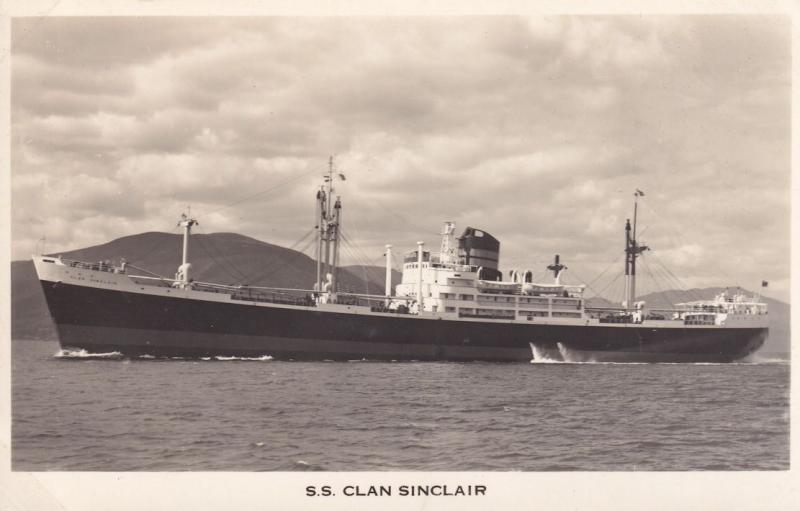 SS Clan Sinclair Scottish Scotland Line Ship Plain Back Postcard Photo