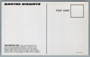 Postcard c1971 Airline Australia Qantas Airways Boeing 747B VH-EBA