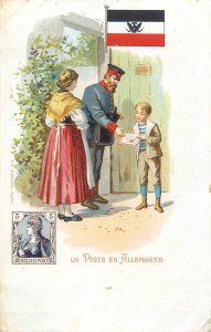 Postman in Germany 1900 undivided back postcard