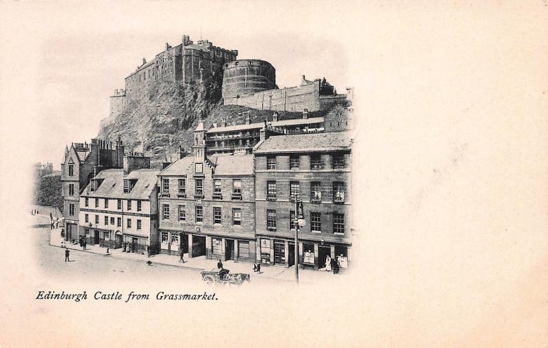 Edinburgh Castle from Grassmarket, Edinburgh, Scotland, Early Postcard, Unused