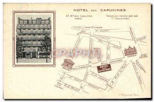 Old Postcard From Capucines Hotel Des Capucines Paris