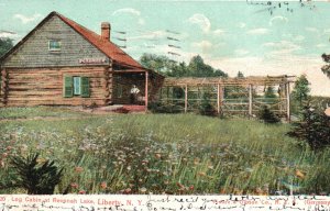 Vintage Postcard 1907 Log Cabin Revonah Lake Liberty New York NY Moore & Gibson