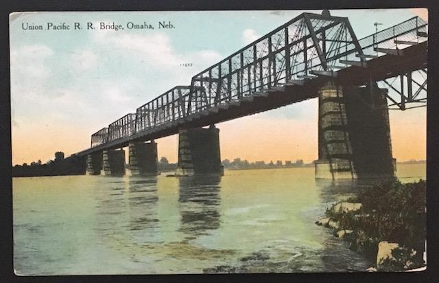 Union Pacific RR Bridge Omaha Neb 1909 Barkalow Bros