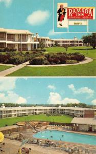 TULSA, OK Oklahoma   RAMADA INN   Roadside   POOL~SLIDE    Chrome Postcard