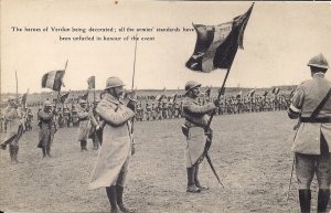 WWI Verdun Heroes Being Decorated, 1918, Poilu, Soldiers, Flags, Tricoluers