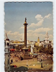 Postcard Nelson's Column And Trafalgar Square, London, England