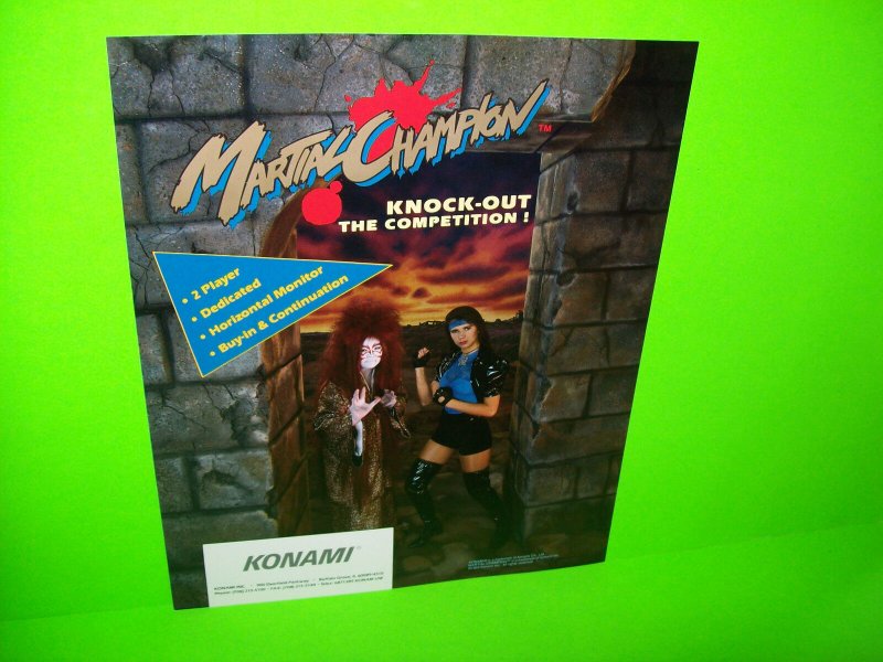 MARTIAL CHAMPION 1993 ORIGINAL VIDEO ARCADE GAME FLYER Vintage Retro Promo Art