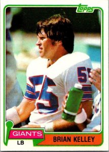 1981 Topps Football Card Brian Kelley New York Giants sk10279