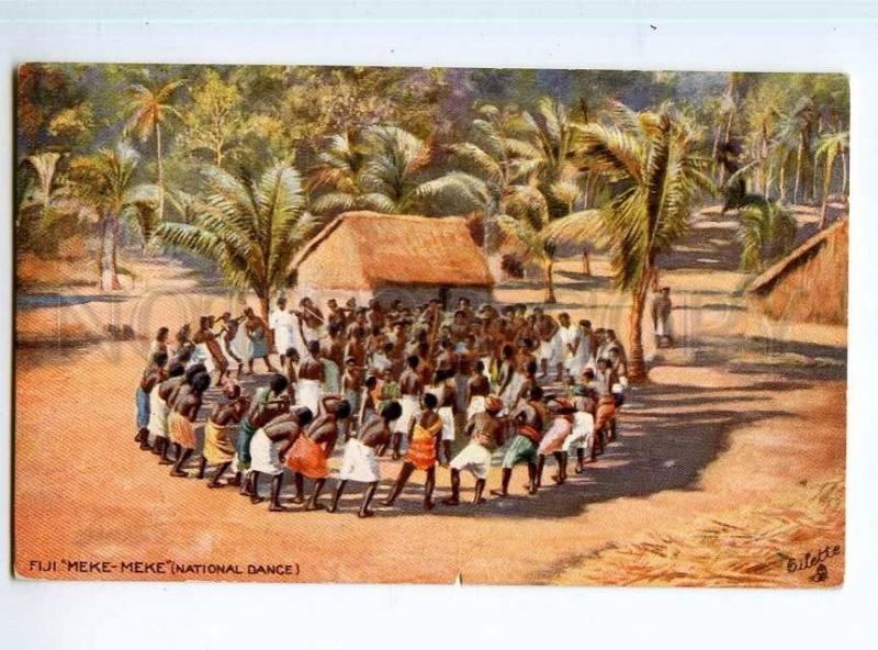 247240 FIJI Meke-Meke national dance Vintage TUCK postcard