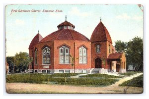 Postcard First Christian Church Emporia Kans. Kansas