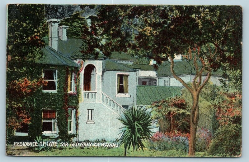 Postcard New Zealand Kawau Residence Of Sir George Grey c1909 AD6