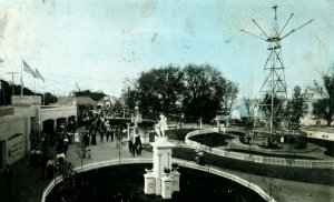 C.1900-09 Al Fresco Park, Peoria Amusement Park Rides Swing Postcard F1