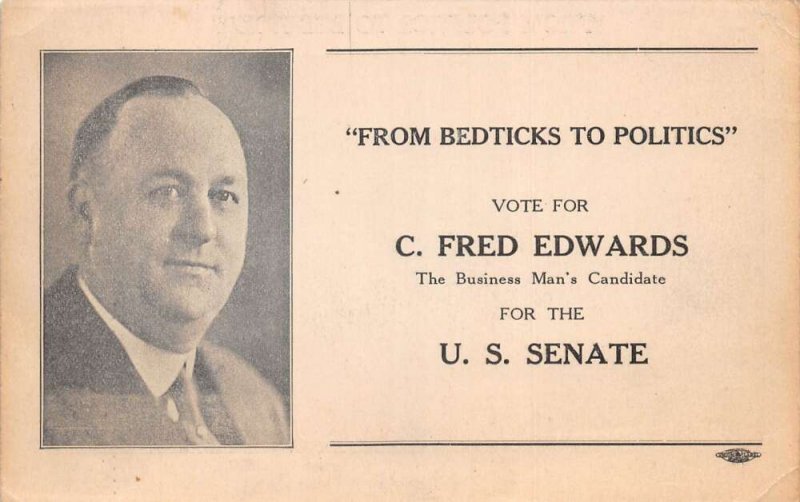 C Fred Edwards US Senate Political Election Campaign Ad Vintage Non PC AA68071