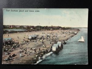 Hampshire: Portmouth, East Southsea Beach & Canoe Lake - Old Postcard by J.W.S.