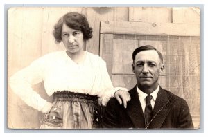 RPPC American Gothic Style Portrait of Man And Woman UNP Postcard R24