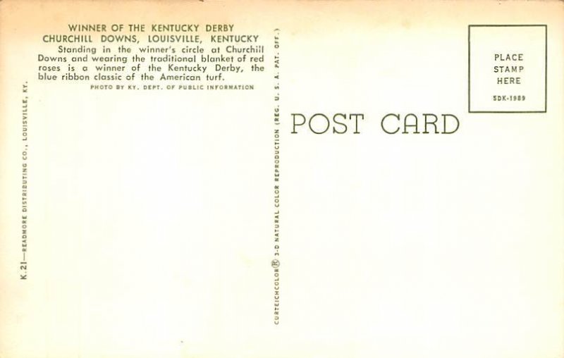 Winner of the Kentucky Derby Churchill Downs Louisville, Kentucky USA