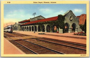 Union Depot Phoenix Arizona AZ Southern Pacific Streamliner Postcard