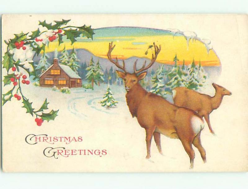 Pre-Linen Christmas DEER BY SNOWY HOME AB5936