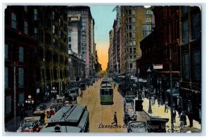 c1910 Dearborn St. North From Van Buren Chicago Illinois IL Antique Postcard