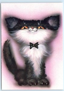 2 Beautiful Postcards FANTASY CATS Russian Artist E. BORISOV 4x6