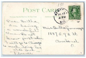 1915 West Side Park Landscaping Tower Tank Pathway Kenosha Wisconsin WI Postcard 