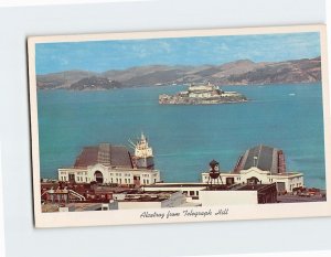 Postcard Alcatraz from Telegraph Hill San Francisco California USA