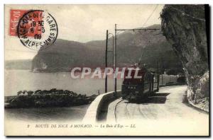 Old Postcard Route de Nice to Monaco Bay of Eze Trai3