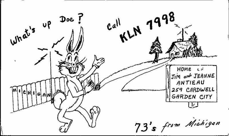 QSL Radio Card From Garden City MIchigan KLN 7998 