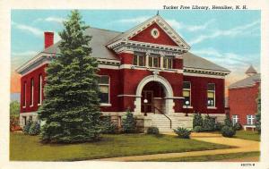 HENNIKER, NH New Hampshire  TUCKER FREE LIBRARY  Merrimack Co  1949 Postcard