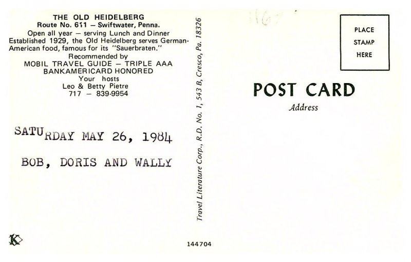 Pennsylvania  Swiftware , The Old Heidelberg