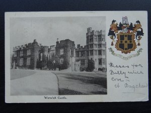 Warwickshire WARWICK CASTLE & Heraldic Coat of Arms c1905 Postcard by Faulkner