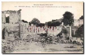 Old Postcard Great War Revigny (Meuse) Street of Peace after the bombing in 1...