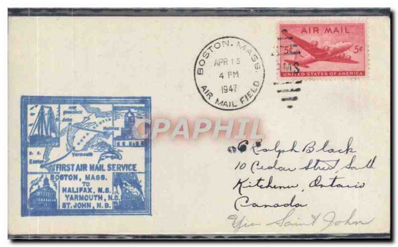 1 letter US Flight Boston Halifax April 15, 1947