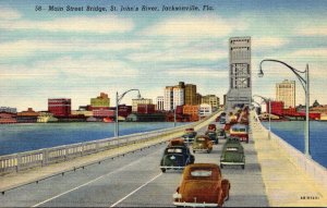 Florida Jacksonville Main Street Bridge Over St John's River Curteich