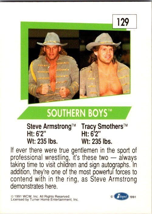 1991 WCW Wrestling Card Southern Boys Steve Armstrong Tracy Smothers sk21223