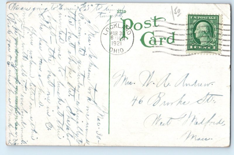 1921 Cincinnati Ohio OH Vintage Postcard Hotel Gibson View Front Building Posted