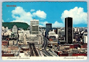 Bonaventure Autoroute, Montreal Quebec Canada, Chrome Aerial View Postcard, NOS