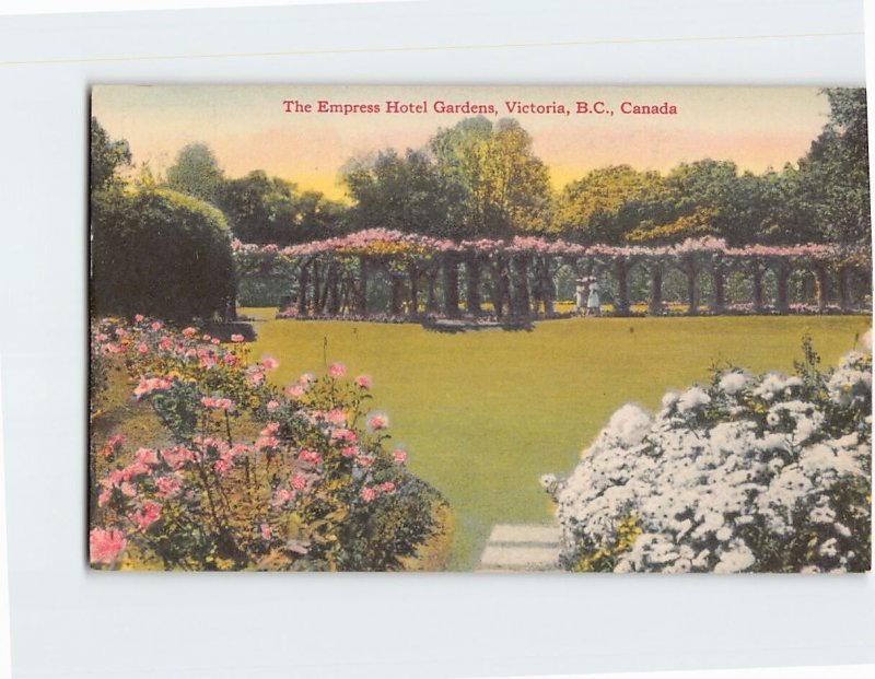 Postcard The Empress Hotel Gardens Victoria Canada