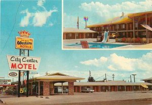 Arizona Holbrook Center City Motel Route 66 1960s Swimming Pool Postcard 22-4382