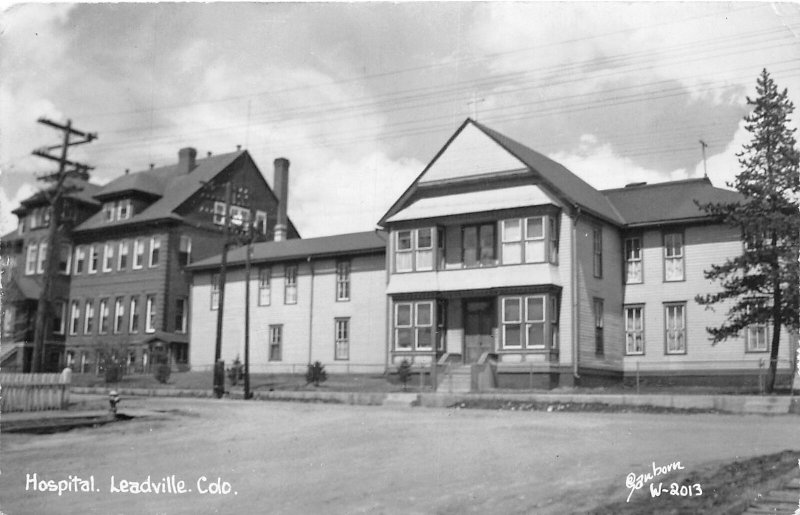 J33/ Leadville Colorado RPPC Postcard c1950s Hospital Building Sanborn 165