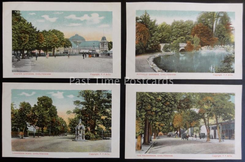 Gloucestershire CHELTENHAM Collect of 4 Postcards c1903 by Valentine