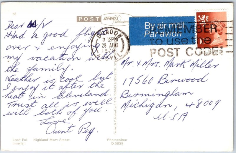 VINTAGE POSTCARD GREETINGS FROM DUNEDIN SCOTLAND MULTIVIEW POSTED 1979