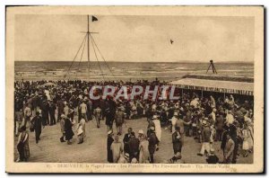 Old Postcard Deauville flowered beach boards