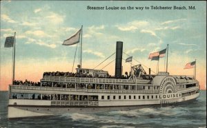 Steamer Boat Louise to Tolchester Beach MD c1910 Postcard