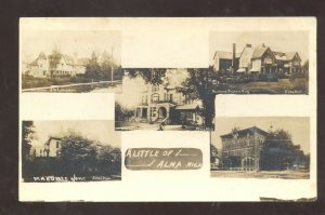 RPPC ALMA MICHIGAN RESIDENCE MULTI VIEW VINTAGE REAL PHOTO POSTCARD 1910