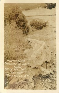 Prehistoric Irrigation Ditch Near White Mt. Inn West Of Roswell NM RPPC Postcard