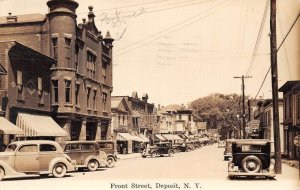 Deposit New York Front Street Real Photo Vintage Postcard AA72721
