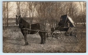 RPPC ESTHERVILLE, IA Iowa ~  HORSE & BUGGY ~ c1910s Emmet County Postcard